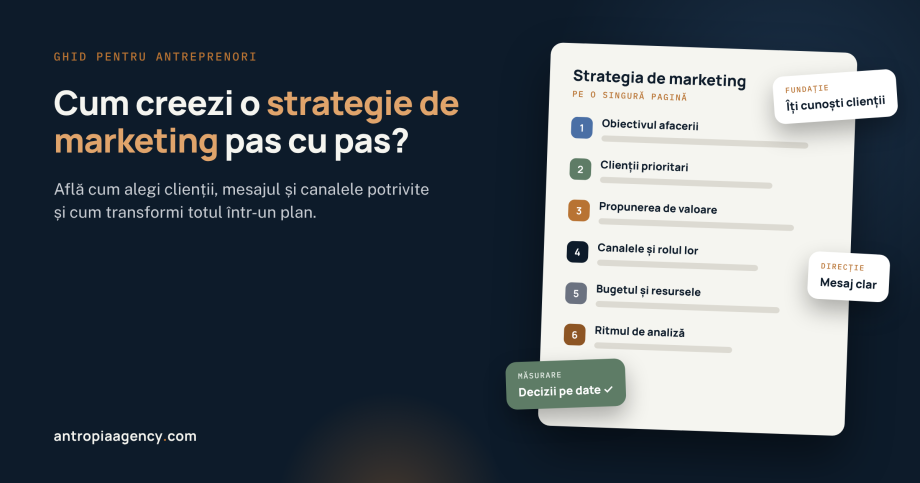 Strategia de marketing a unei afaceri, rezumată pe o singură pagină