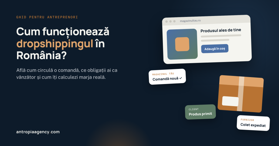 Magazin online care transmite comanda furnizorului, iar furnizorul trimite coletul direct clientului